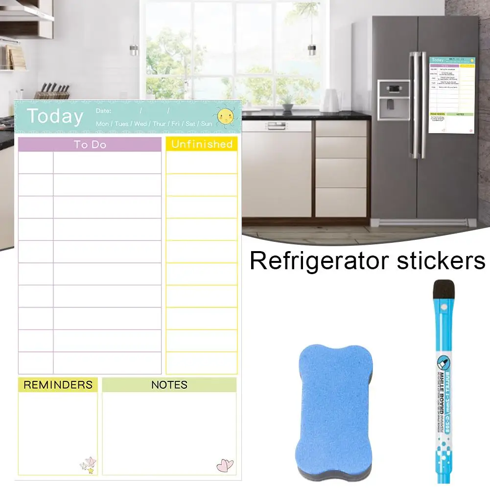 Перезаписываемая наклейка на холодильник для семьи расписание поездок плитка