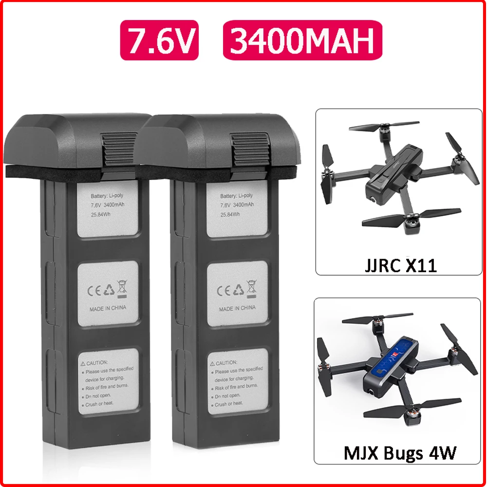 Оригинальные Mjx Bugs 4W B4W части 7,6 v 3400 Mah Li-po батарея для Mjx B4W X11 аксессуары бесщеточный Gps запасная деталь для радиоуправляемого дрона батарея