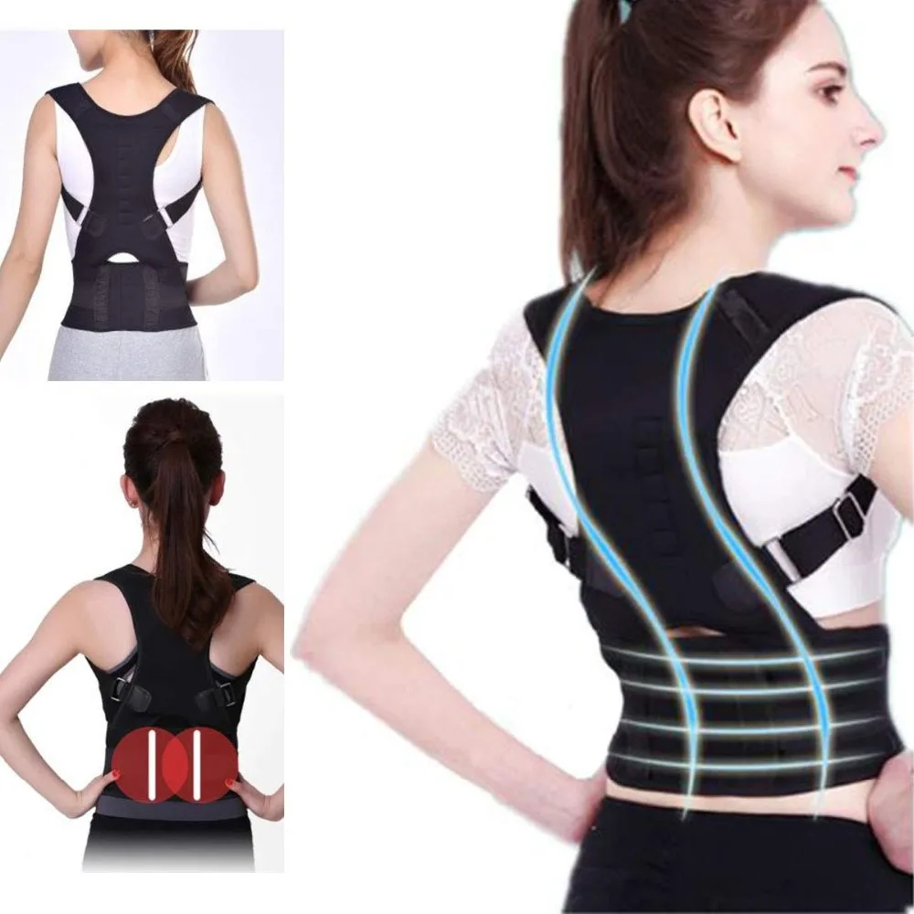 Adult Back Corset Shoulder Lumbar Posture Corrector Bandage Spine Support Belt Magnetic Therapy Back Support Posture Correction