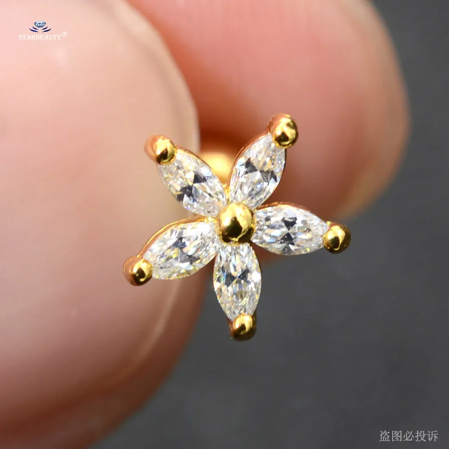 M5313 Gold Starbeauty 1 шт. 1,2x6 мм 16 г кристаллическая Звезда Луна Корона спиральные украшения для пирсинга серьги на Козелок шпильки хрящевой пирсинг уха Oreja - Окраска металла: M5313 Gold