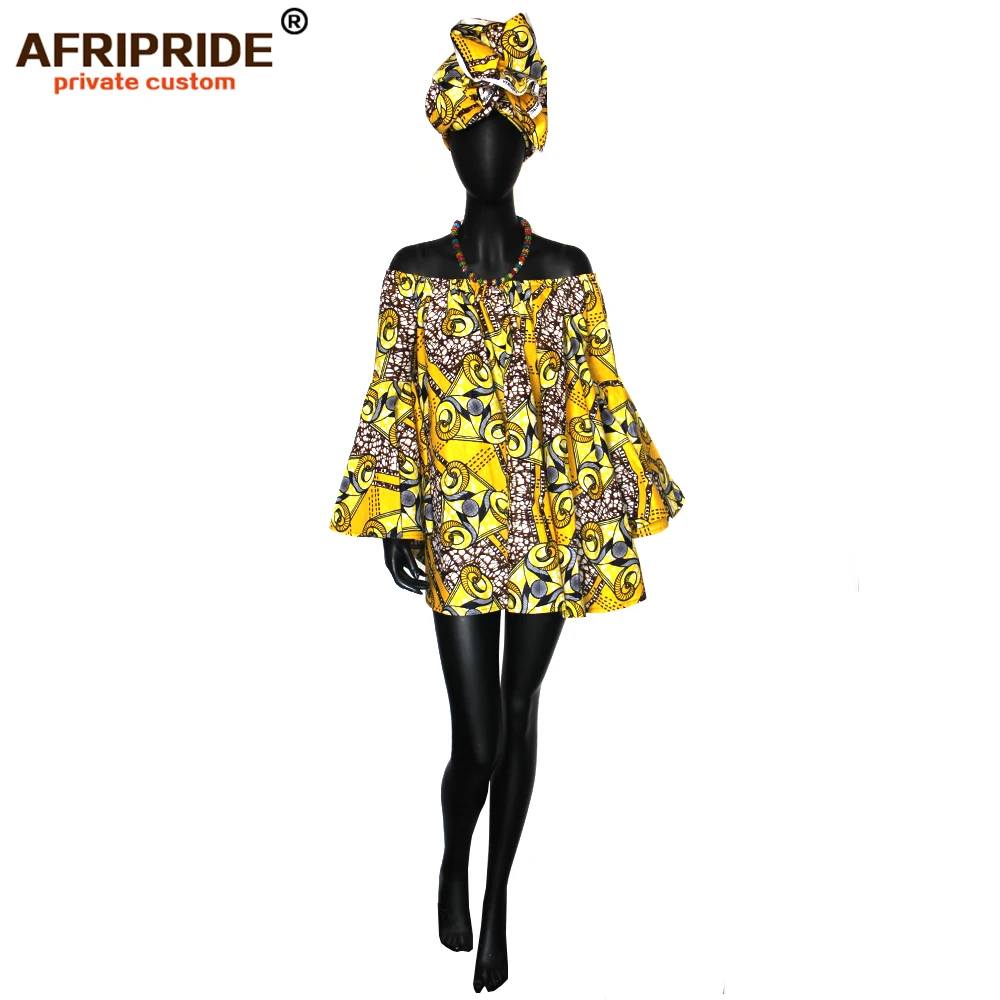 Африканское летнее платье с запахом на голову для женщин принт Дашики