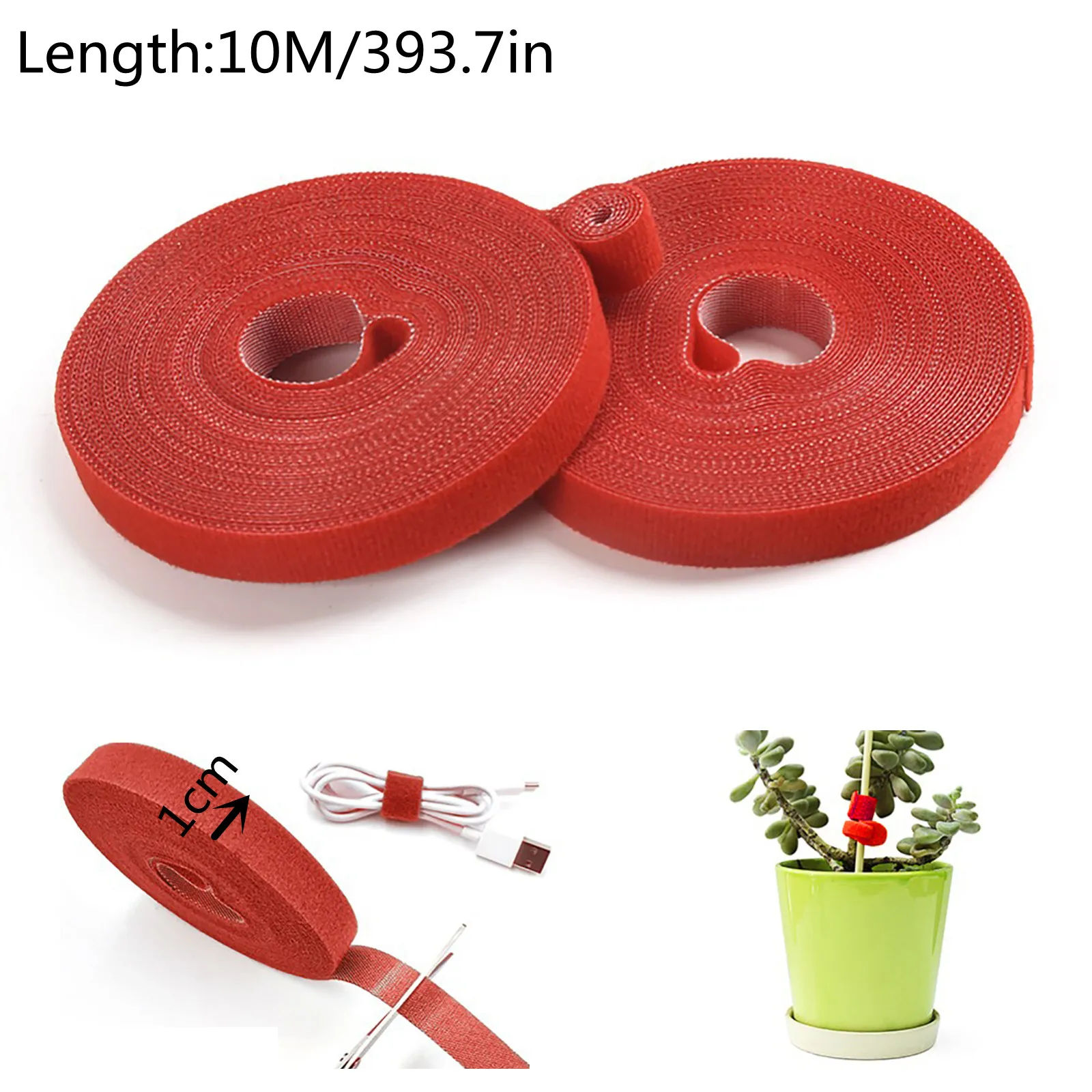 

10Meter/Roll 10mm Color Self Adhesive Fastener Tape Reusable Strong Hooks Loops Cable Tie Magic Tape DIY Accessories