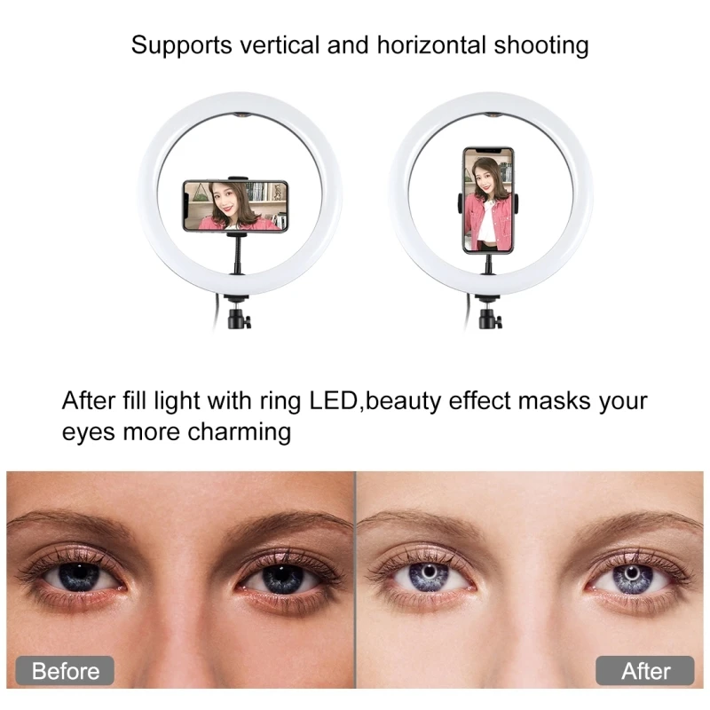 Светодиодный GLE затемнения RGB светодиодный торшер 30 см кольцевой светильник с