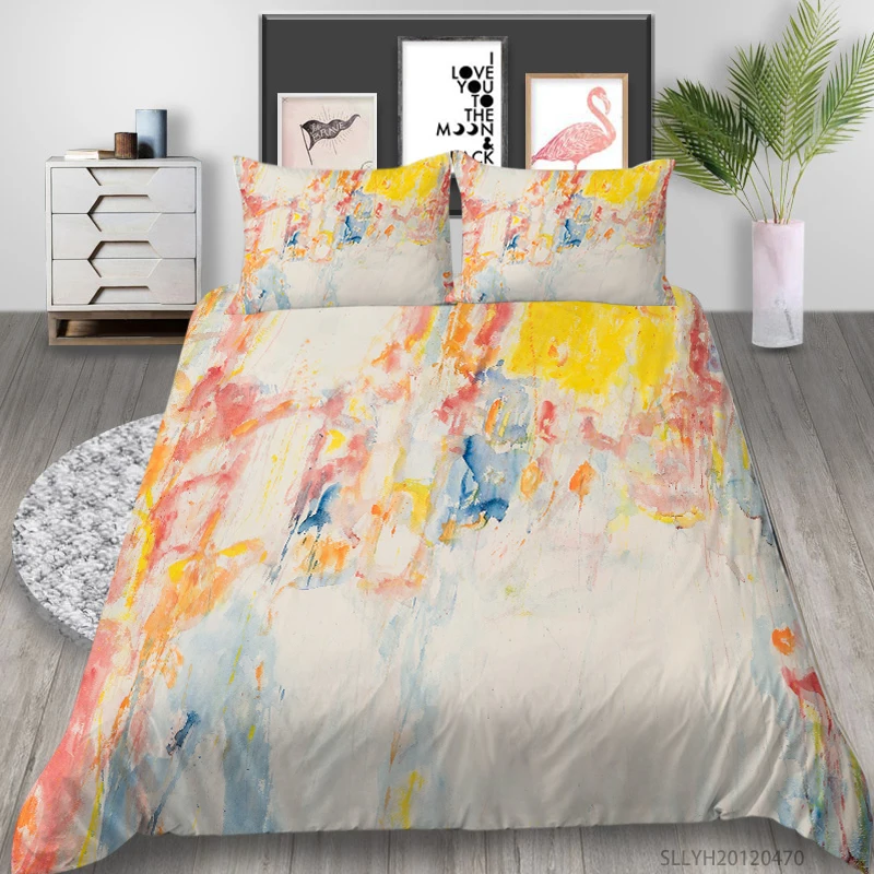 

3D Oil Painting Print Bedding Set Queen Size Duvet Cover Set King Full Double Bed Gift Child Girls Adult 2/3 Pcs Dropship