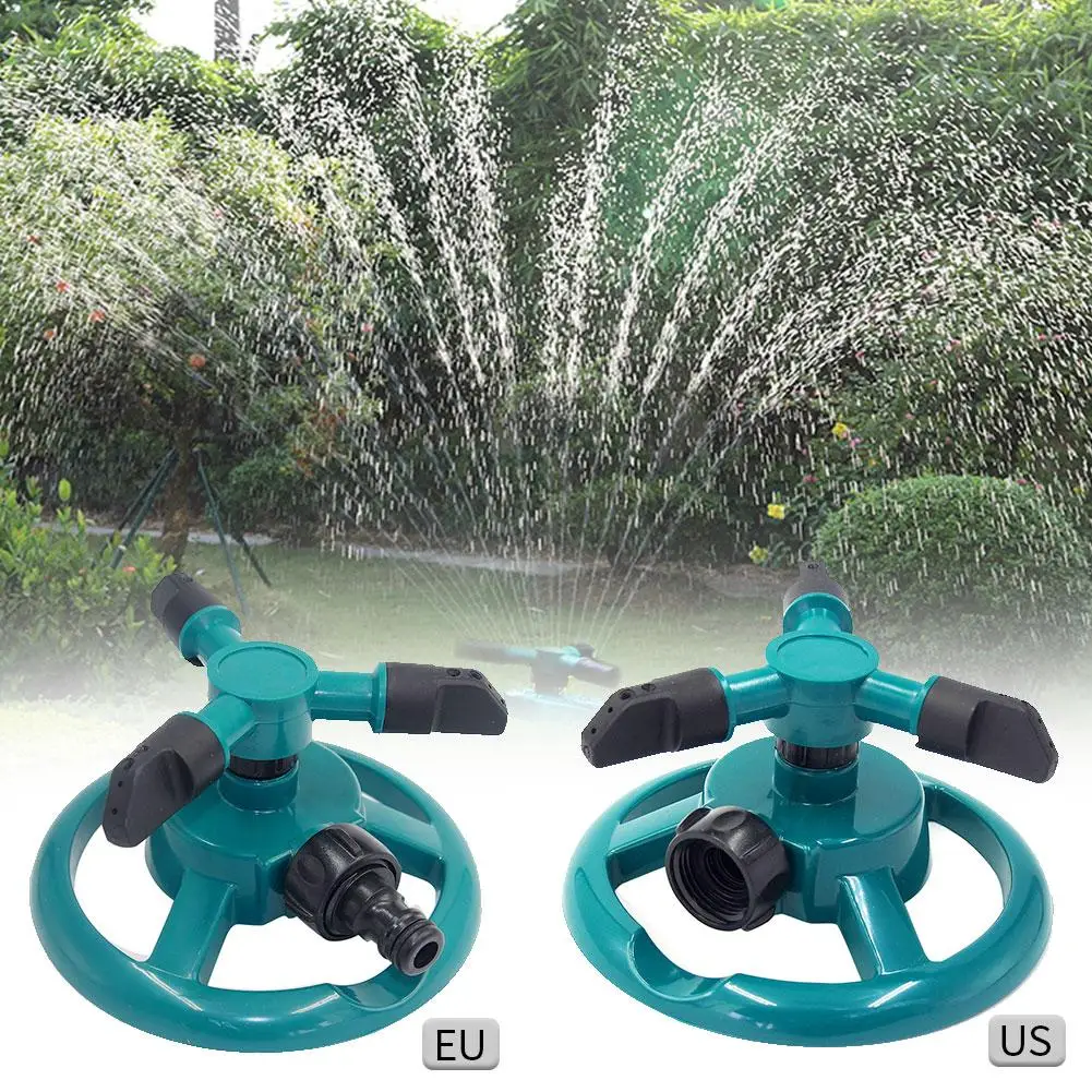 

Садовый газонный спринклер, система полива, 3 насадки, 360 градусов, Автоматическое вращение, полив ABS, инструменты для полива