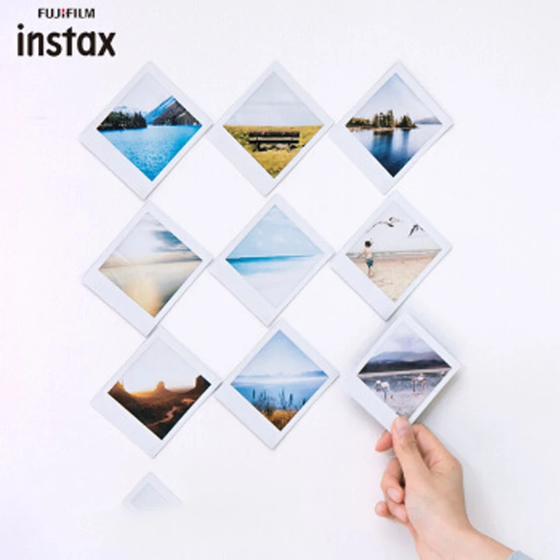 Фотобумага Fujifilm Instax с квадратными белыми краями черные пленки фотобумага (10 100