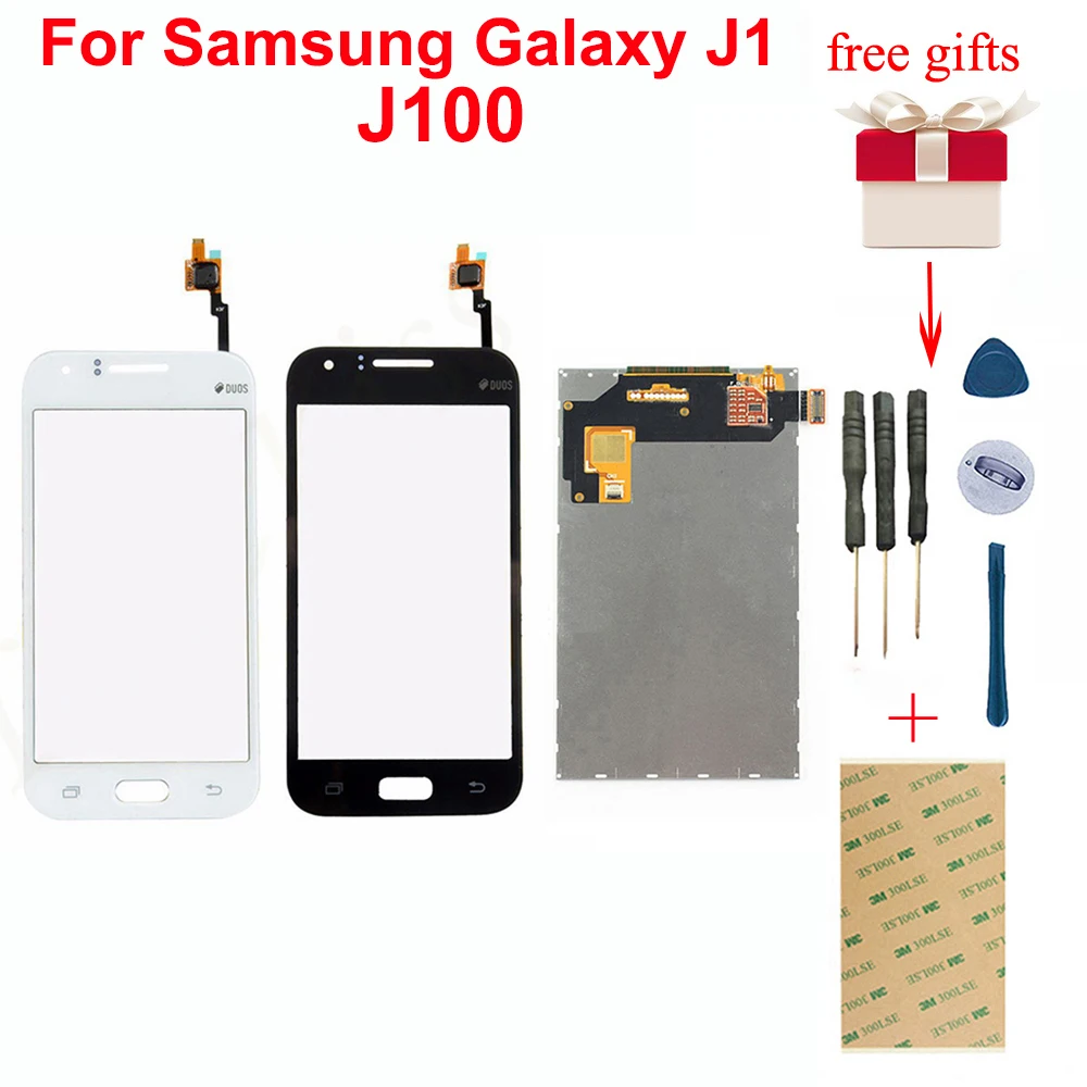 Для Samsung Galaxy J1 J100F J100H J100 SM сенсорный экран Digitizer стекло датчик + ЖК дисплей панель