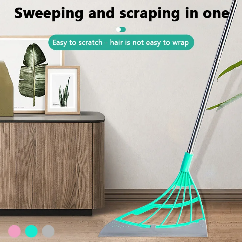 

Hand Push Wiper Broom Wipe Squeeze Silicone Mop For Wash Floor Clean Tools Scraper Pet Hair Non-Stick Brooms For Rugs