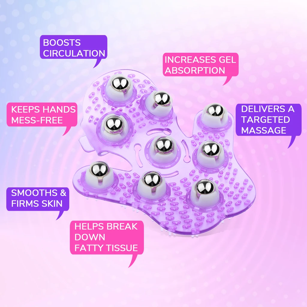 Массажная перчатка для тела массажер в форме ладони роликовый шар металлический