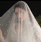 Румяна Двухярусная с жемчугом, свадебная блузка с перламутровым покрытием, цвет белыйслоновая костьцвет шампанского