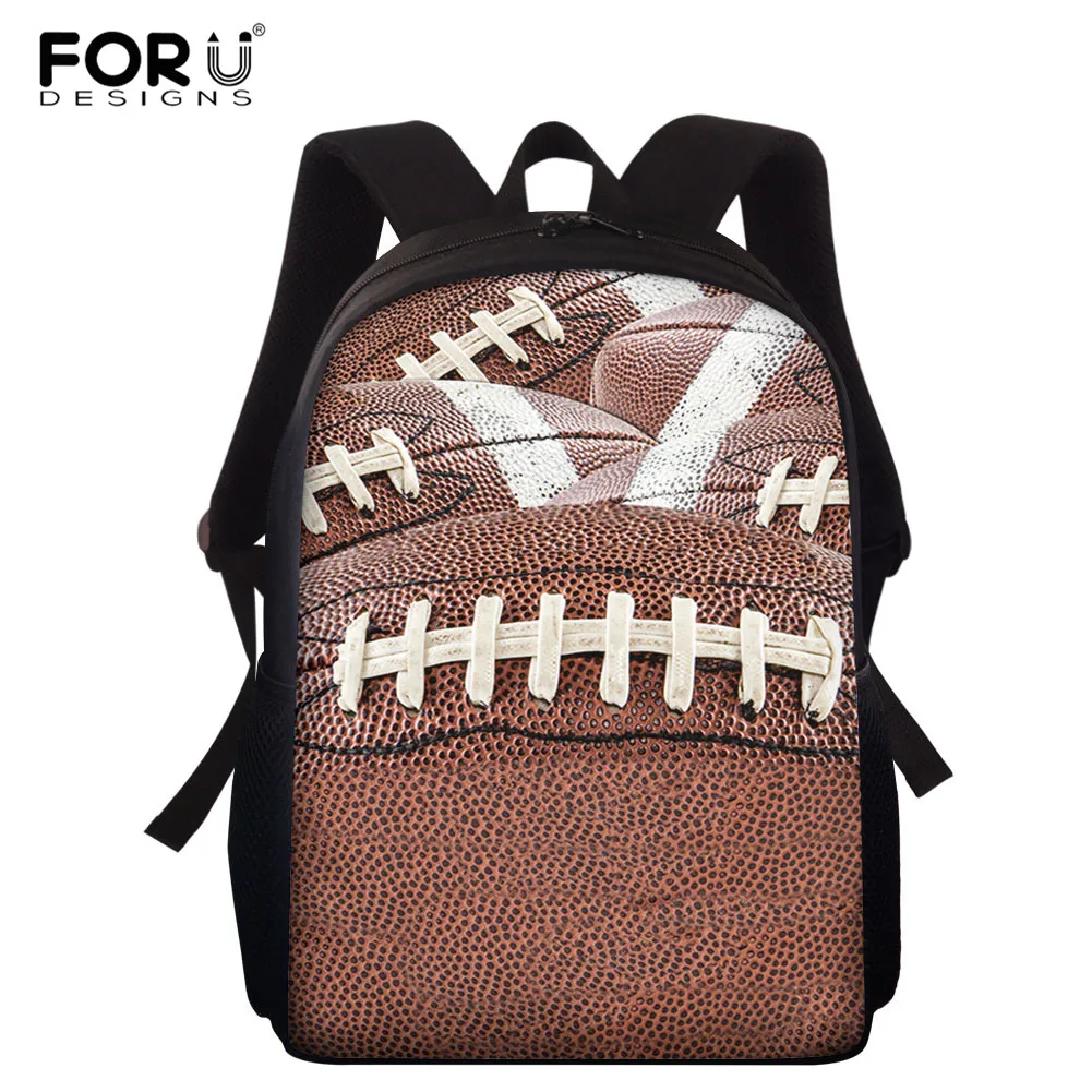 

Школьный рюкзак FORUDESIGNS с рисунком для баскетбола, регби и волейбола, рюкзак для подростков, дорожные сумки с мягкой спинкой для начальной шк...