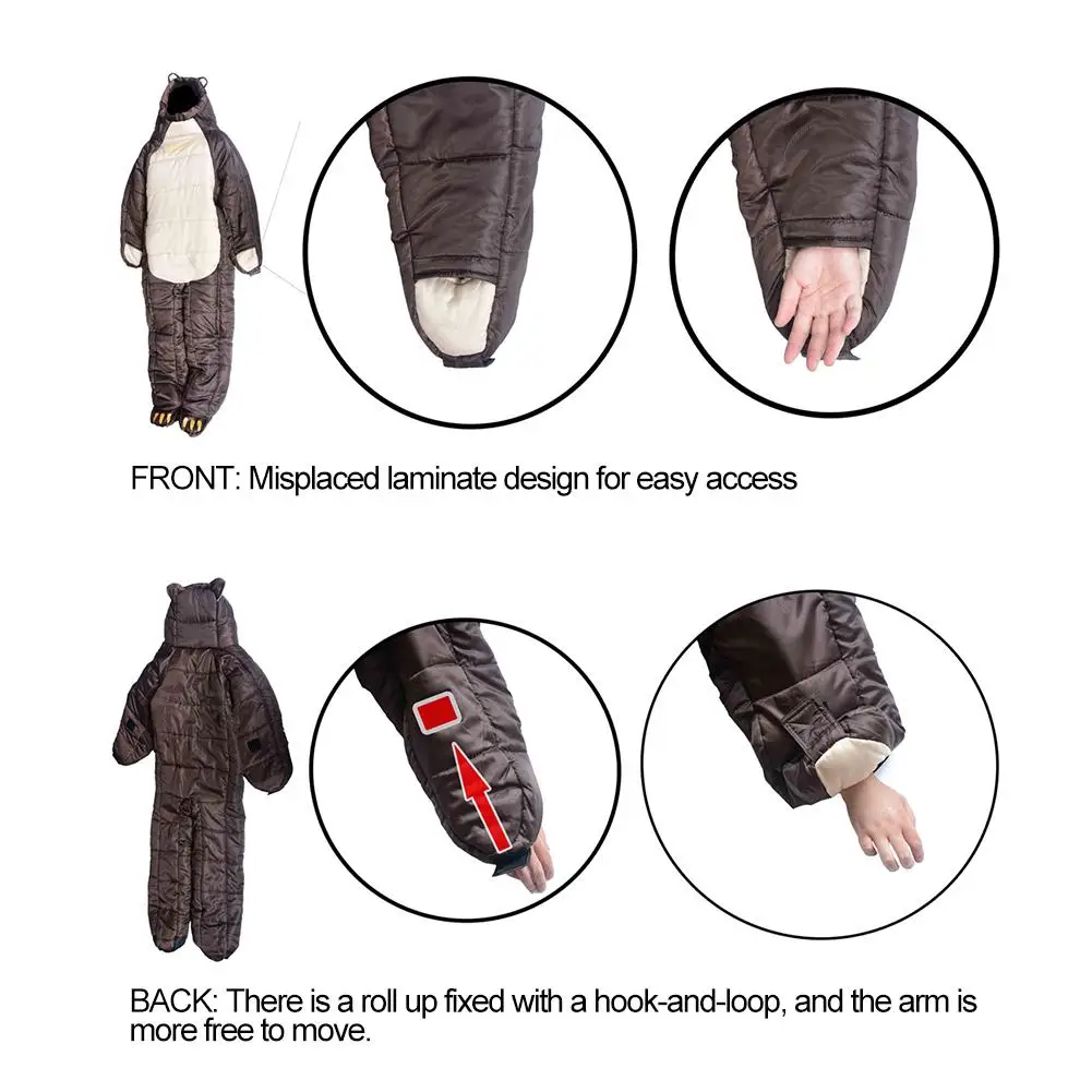 2019 уличное снаряжение спальный мешок с коричневым медведем для кемпинга пешего