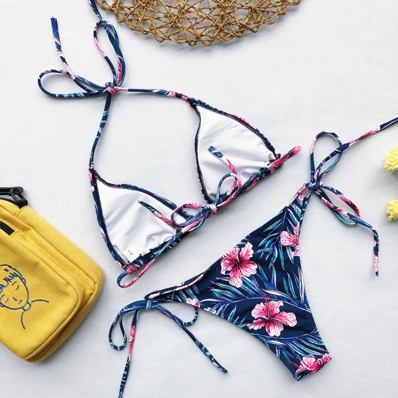 NAIDEY сексуальный бикини с принтом 2020 Женский бандажный купальник стринги пуш ап