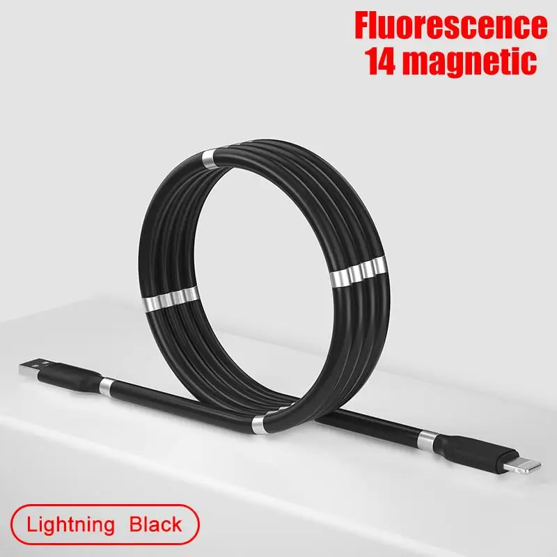 

Self Winding Magnetic Fast Charging Cable Charger Data Cable with Magnet for Samsung iPhone PD USB Type C Micro Lightning cables