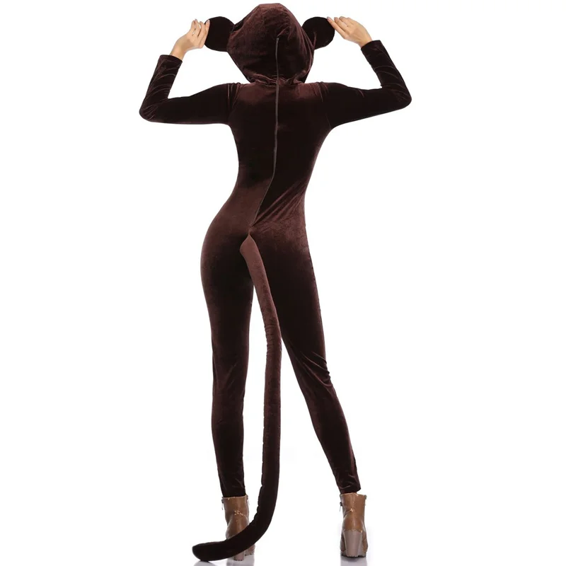 

Halloween costumes for women sexy monkey cosplay bodysuit jumpsuit costumes for adult christmas party full body animal costumes