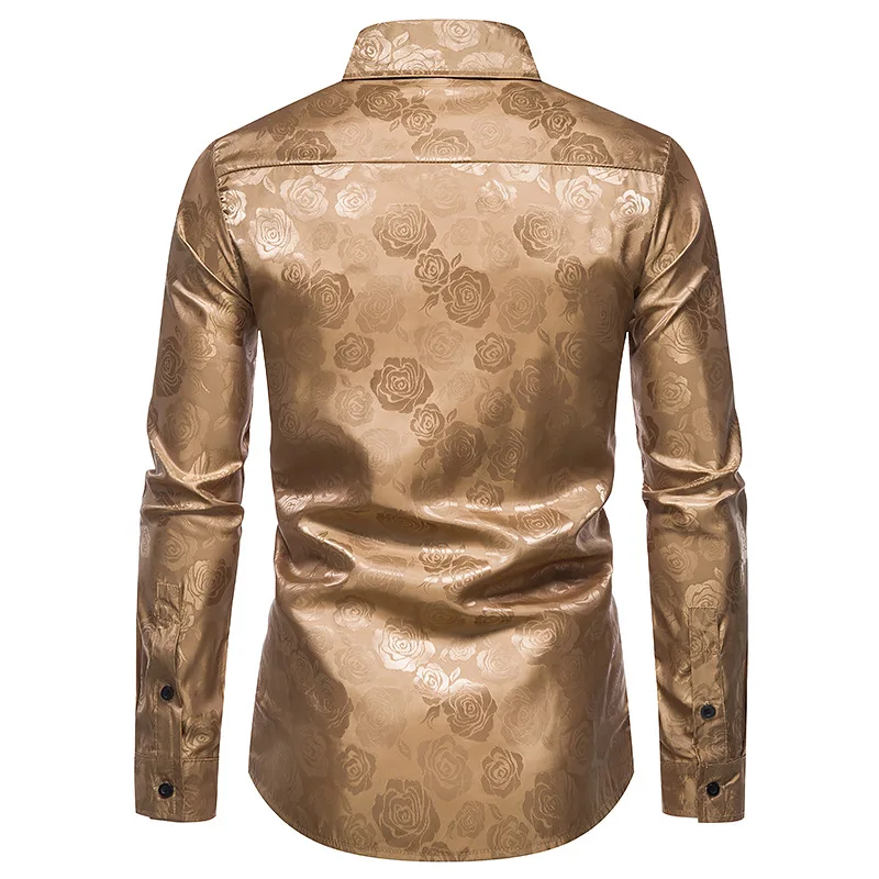 Мужская приталенная рубашка на пуговицах брендовая Классическая с длинным