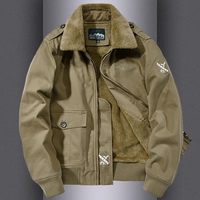 Мужская зимняя куртка в стиле милитари повседневная плотная теплая армейские