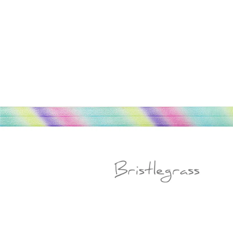 Pastel Rainbow BRISTLEGRASS 2 ярда 5/" 1,5 см Сова Фламинго цветочный принт враг складной над эластичными повязка из спандекса волос галстук платье с повязкой швейная отделка - Цвет: Pastel Rainbow