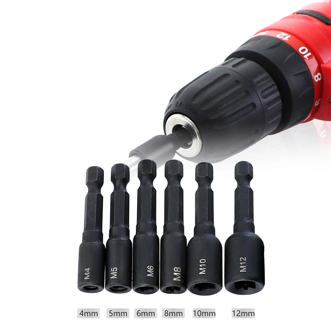 

M4-M12 Screw Tap Socket Adapter Alloy Steel 1/4 Inch Machine Taps Black Brand New High Quality