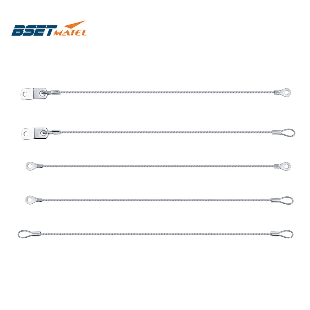 

Length 300mm Stainless Steel 316 Lanyard Cable Safety Tether Wire Rope With Rubber Coated Coatin for Loss Prevention Boat Marine