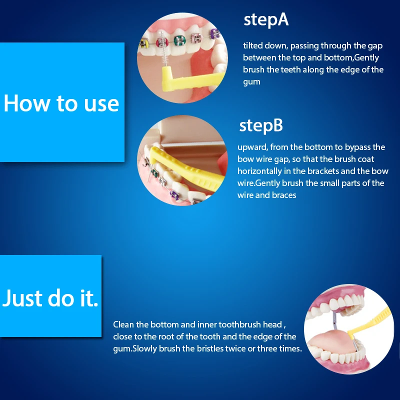 5 шт. l-образная межзубная щетка изогнутая рукоятка зубная нить | Красота и