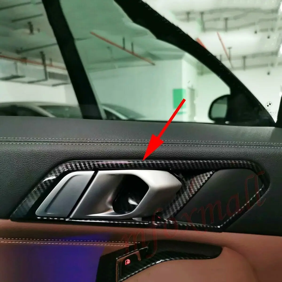 Fit For BMW X5 G05 2019 2020 Carbon Fiber Inner Door Handle Trim Cover Molding Frame Protector Garnish Accessories | Автомобили и