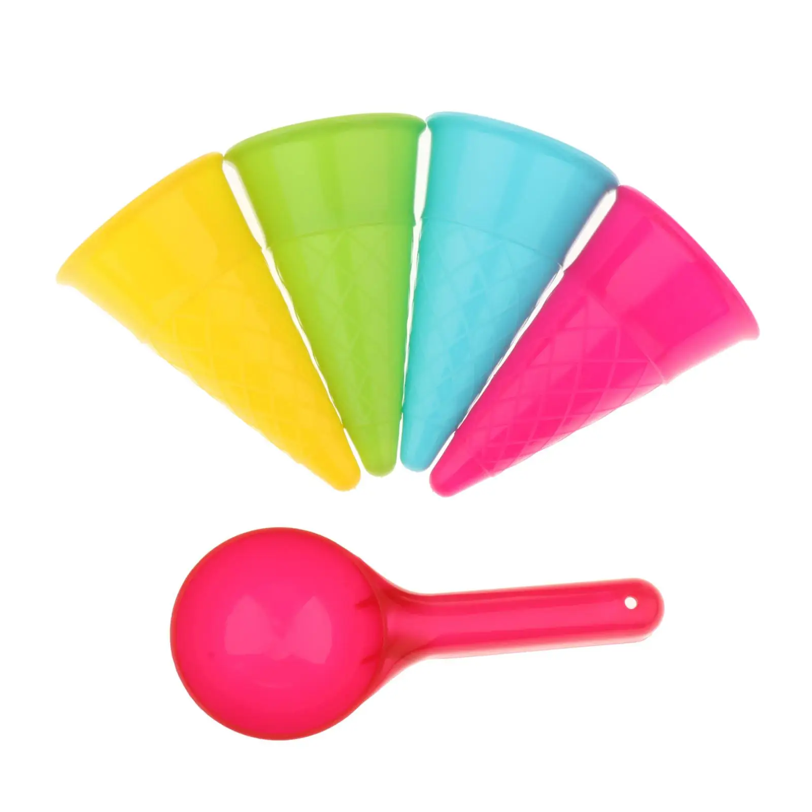 

5x Children Sand Toys Ice Cream Set Party Outdoor Sand Molds for Boys Girls