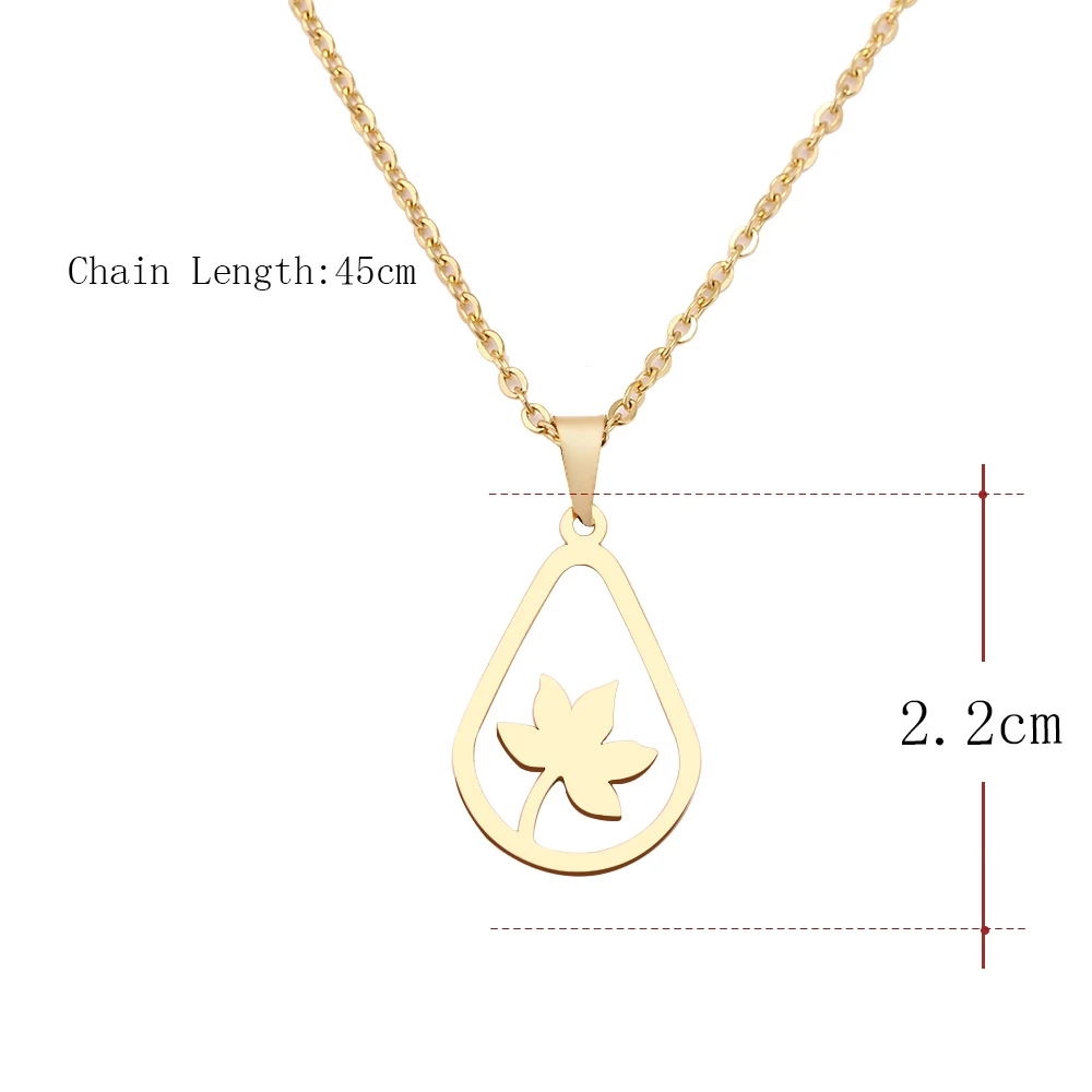 Женское Ожерелье из нержавеющей стали CACANA простое колье в виде кленового листа