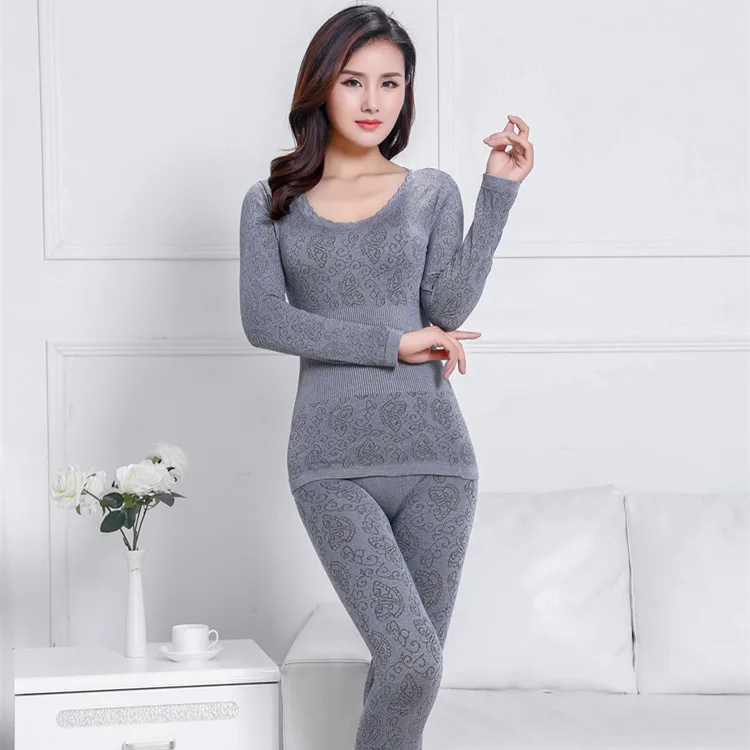 Комплект термобелья для женщин зимняя одежда теплый костюм Топ с длинным рукавом