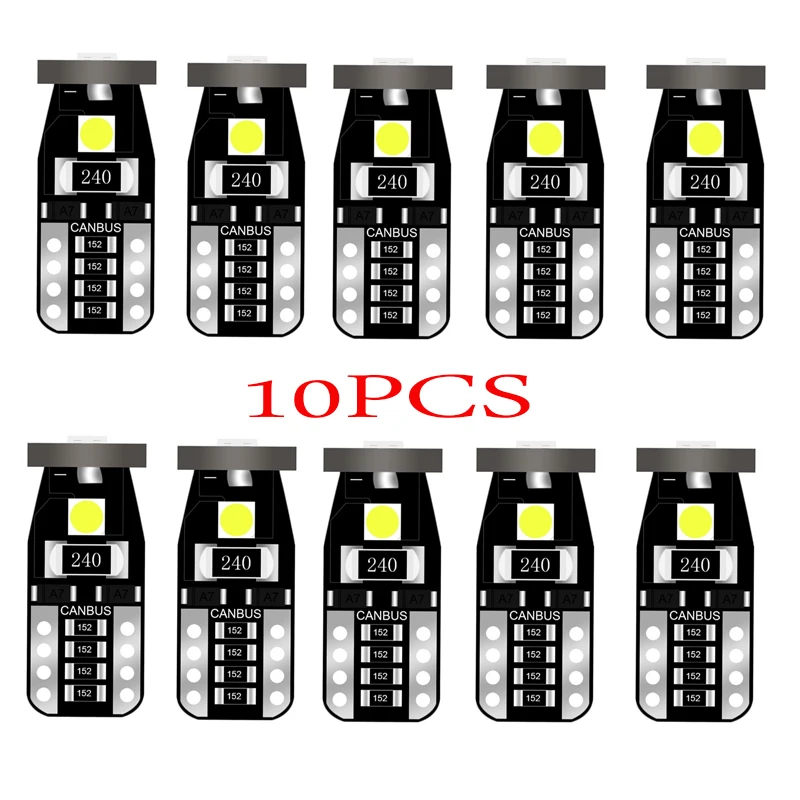 

10PCS Position Lights Reading Interior Lamp Canbus 12V 6500k White Yellow Polarity Free 168 194 T10 W5W 3030 3SMD LED Car DRL