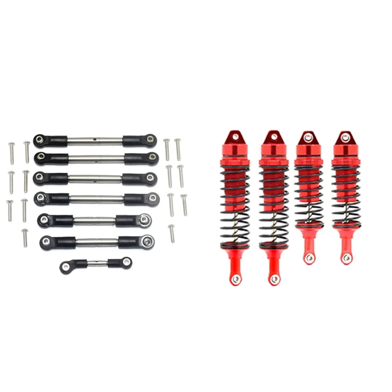 

Full Car Stainless Steel Tie Rod Pull Rod With 4Pcs Front & Rear All Metal Shock Absorber Damper