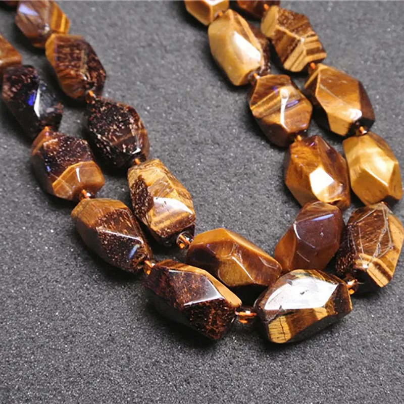 

10x16mm Natural Faceted Yellow Tiger's eye irregular oval Stone Beads For DIY necklace bracelet jewelry making 15 "free delivery