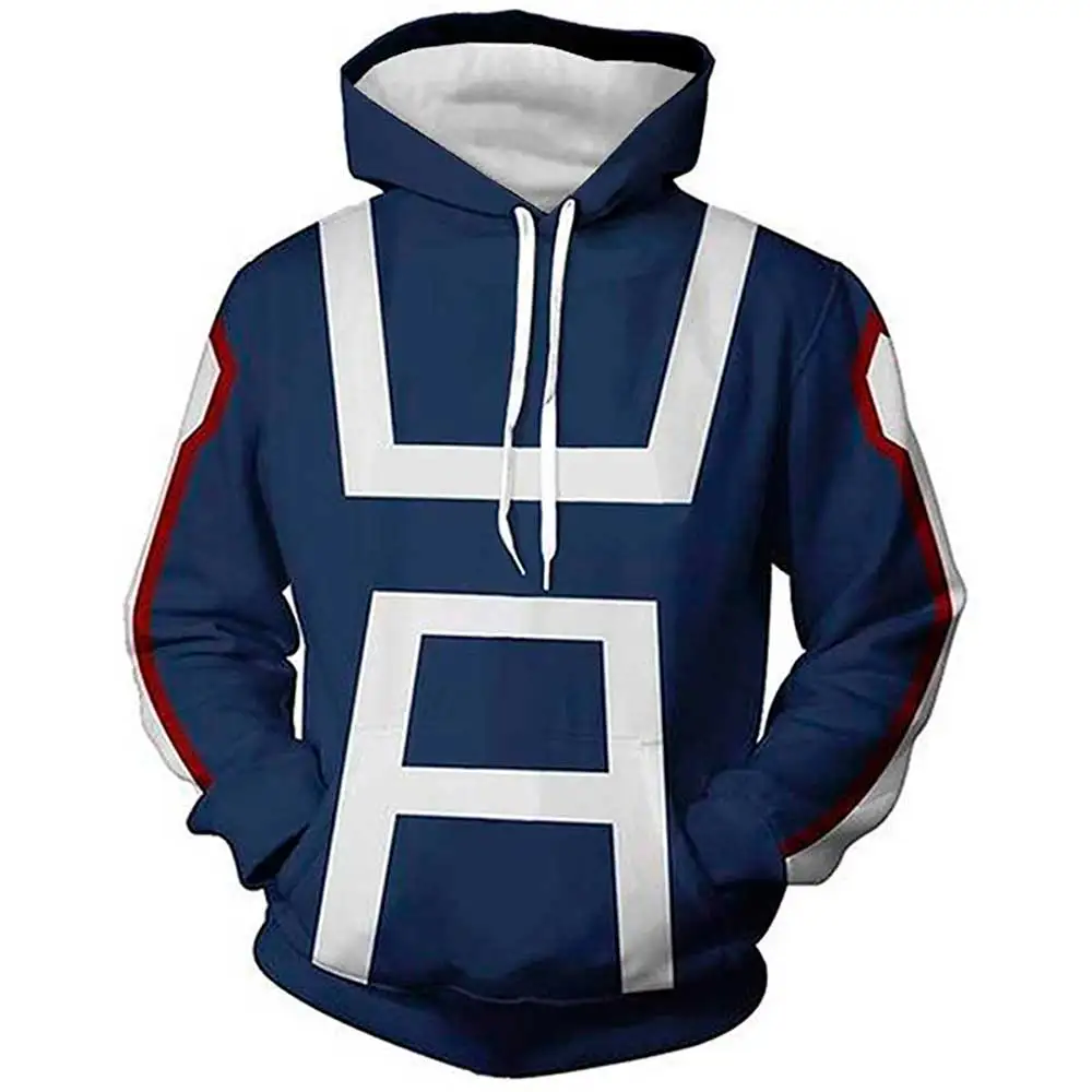 

New 2020 3D My Hero Academia Hoodies Men Fashion Casual Anime Cartoon Hoodie Cosplay Costume Sweatshirt Streetwear Top Jacket