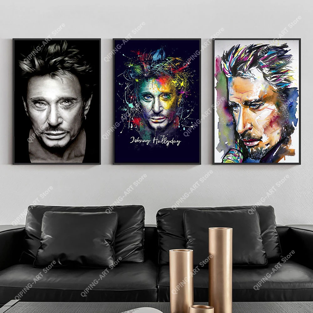 Портрет Джонни Хелли граффити художественный плакат и печать Франция рок-звезда