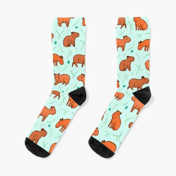 

Capybara Pattern Crew Socks Breathable Pattern Cute Best Women Mens Sports Autumn Cartoon Ladies Short Funny Cotton Winter