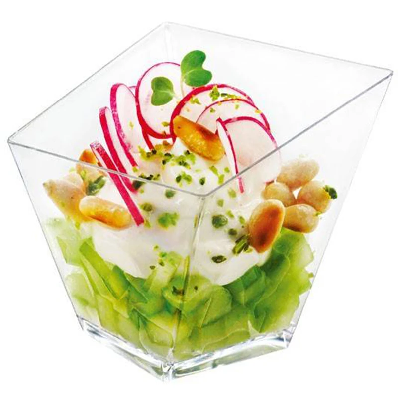 

Free Shipping - 50/Pack, Home Party Wedding Disposable Plastic Tableware Supplies, 75*72mm/150ml Mini Twisted Dessert Cup