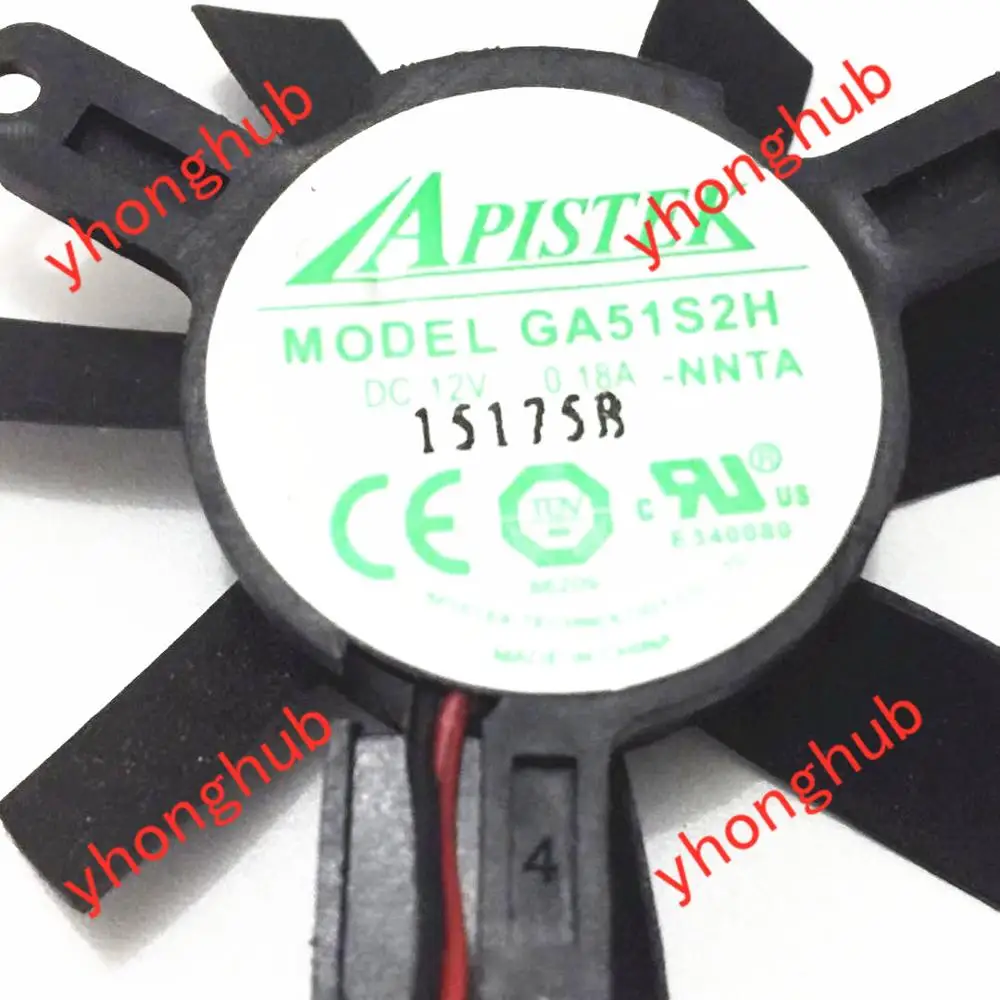 Emacro для APISTEK GA51S2H-NNTA DC 12V 0.18A Dia. 45 мм 2-провод графический вентилятор