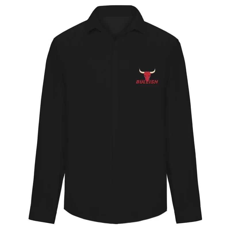 

Cloudstyle 3D Shirt For Men Black Special Design Printing Red OX Bull Head Casual Gentle Clothing Long Sleeves Large Size 7XL