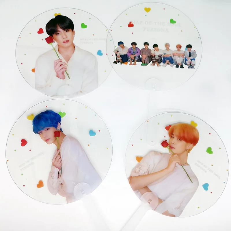 

Wholesale Kpop Bangtan Boys Map Of The Soul Personal PVC Printed Hand Fan PVC Plastic Album Fans Toy Gift Collection Hand Fans