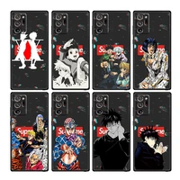 anime fashion luxury brand soft shockproof black phone case for samsung galaxy note 20 ultra 10 plus 5g m62 m60s m52 capa