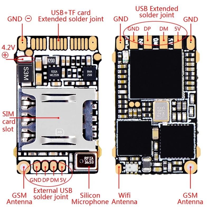 Мини Gps навигатор Zx620 с печатной платой Wifi Lbs Gsm трекер позиционирование