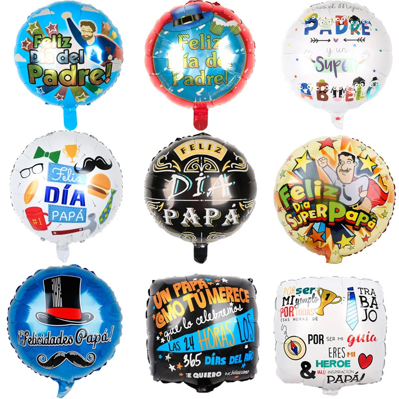 

18 Inch Round Shape Spanish Mother's Father's Day Foil Balloons Heart Star Birthday Party Decoration Ballon Baby Shower Supplies