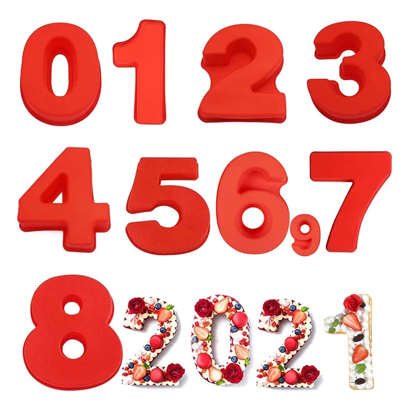 10 шт. силиконовая форма для цифр дюймов|Формы тортов| |