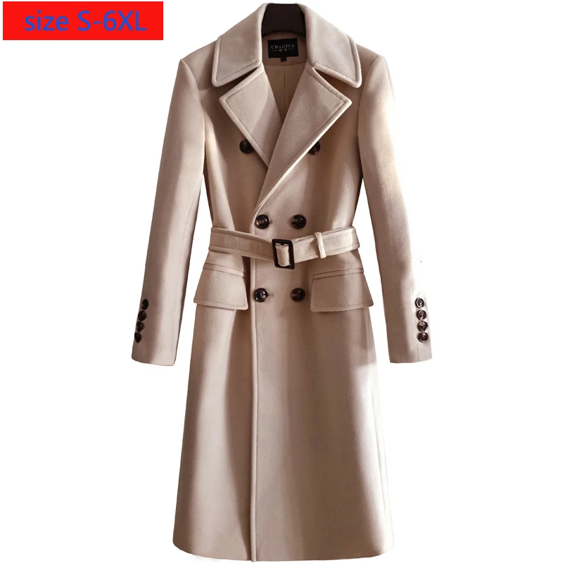 Новое модное двубортное пальто зимнее длинное повседневное плотное мужское