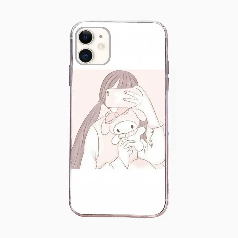

Cute Minimalist Girl Phone Case For Iphone 6 6s 7 8plus X Xr 11 12 Mini Pro Max Fundas Cover