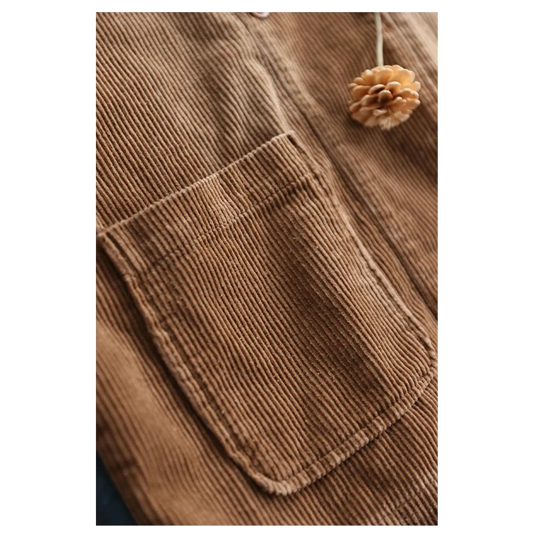 Spring Autumn Womens Loose Hooded Jacket Women Corduroy Jackets Short Coats Female Vintage Outerwear Women Cropped Jacket