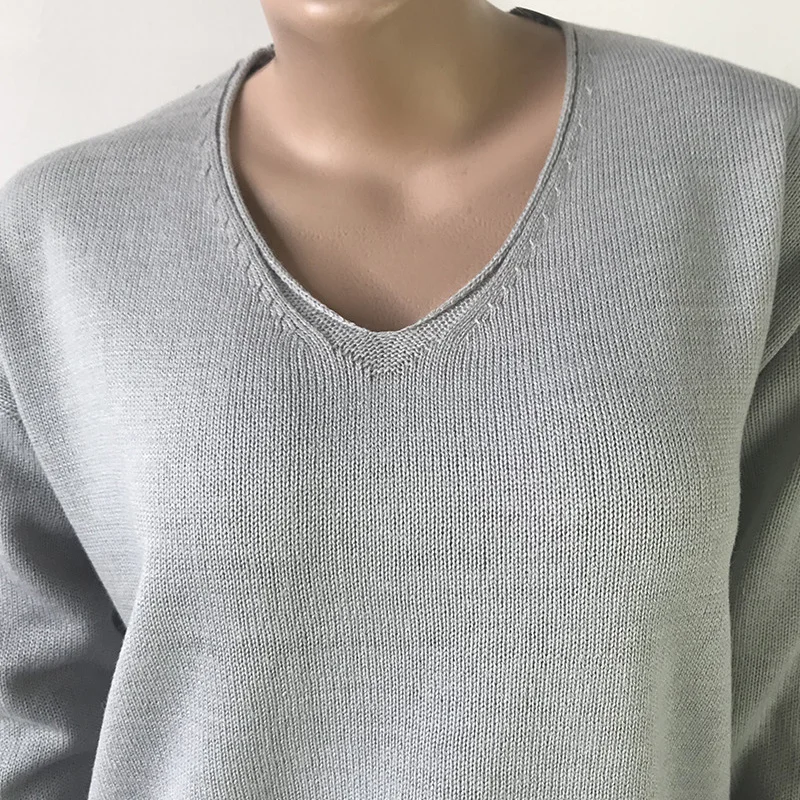 Loose women jumper spring autumn oversized knitted sweaters and pullovers thin black long sleeve ladies sweater DR2250 | Женская одежда
