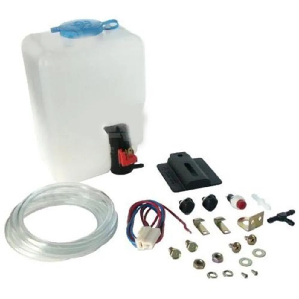 

12V 1.5L Car Windshield Wiper Washer Reservoir Fluid- Bottle Windscreen Water Tank Jar Pump Sprayer Cleaner Kit for SUV Truck