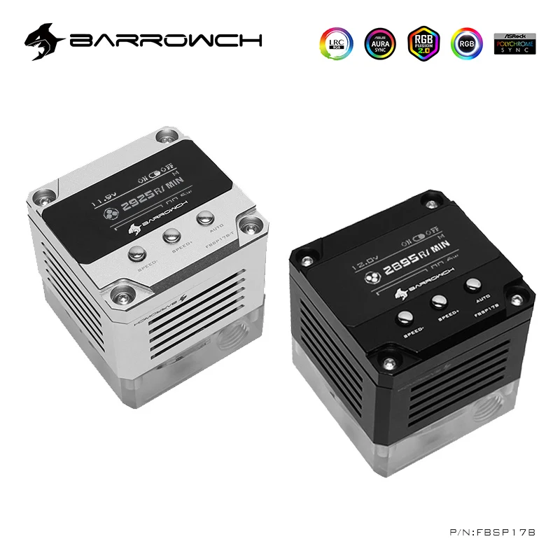 

Интеллектуальный силовой насос BARROWCH 17 Вт, скорость 17 Вт, OLED дисплей показывает максимальный расход 960L/H 5 6 метров, подъем постоянного тока 12 В, серебристо-черный, FBSP17B