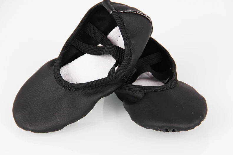 Балетные туфли для девочек Кожаные Мягкие пуанты обувь танцев плоская подошва